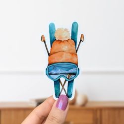 sports skiing die cut vinyl sticker- winter sport weather resistant glossy ski decal- hydro flask water bottle stickers