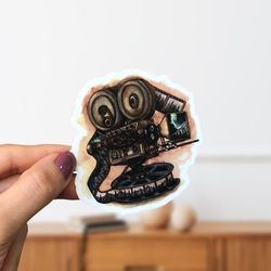 vintage filming camera sticker- film reel sticker- retro film sticker- nature sticker- laptop sticker