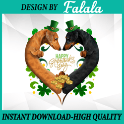 st patrick day png, irish saint patrick shamrock heart dachshund png, st patrick's day shamrock png, digital download