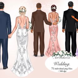 Wedding Day Clipart, Just Married Clipart, Wedding Clipart