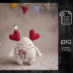 CROCHET PATTERN doll Valentine / Amigurumi Valentine pattern / Crochet pattern cute monster / Crochet heart pattern