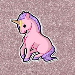 cute unicorn ice cream super adorable kawaii mythical friend sticker for laptop, planner, phone case, journal