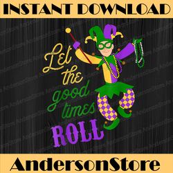 let the good times roll mardi gras funny jester mardi gras festival, louisiana party, happy mardi gras png
