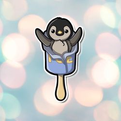 penguin pop! super adorable kawaii penguin ice cream friend-for laptop , planner, phone case, journal