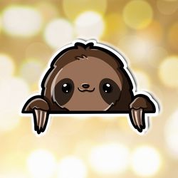 kawaii sloth peeker sticker. super adorable kawaii sloth friend-for laptop, planner, phone case, journal