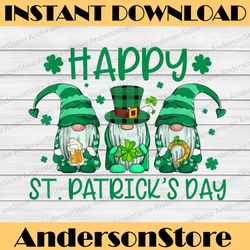 three gnomes holding shamrock leopard plaid st patrick's day png sublimation designs