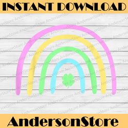 green four leaf clover rainbow st patrick's day png sublimation designs