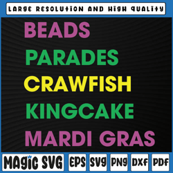 mardi gras carnival svg, beads parade crawfish cajun festival svg, fleur de lis, mardi gras carnival, digital download