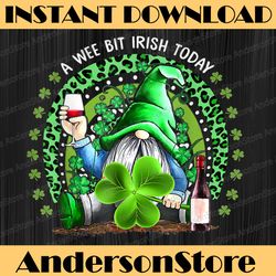 st patrick's day irish gnome drink wine shamrock rainbow png sublimation designs