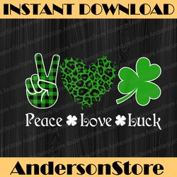 peace love luck peace heart shamrock st patrick's day png sublimation designs