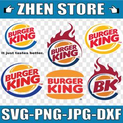 burger king logo bundle svg, png, jpg - ready to use, instant download, silhouette cutting files