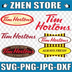 tim hortons logo bundle svg, png, jpg - ready to use, instant download, silhouette cutting files
