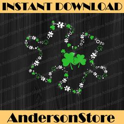 puzzle shamrocks autism awareness happy st patrick's day png sublimation designs