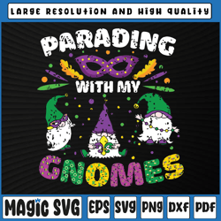 parading with my gnomes png, mardi gras png, fat tuesday png, mardi gras carnival, digital download
