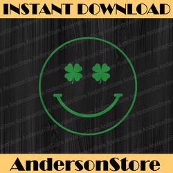 st. patrick's day smiley face clover eyes trendy png sublimation designs