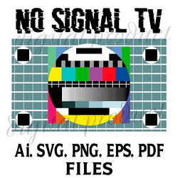 no signal tv svg.png.ai.pdf.eps vector files digital download sublimation files