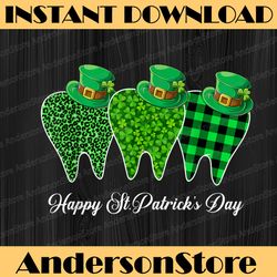 three tooth shamrock dental squad happy st patrick's day png sublimation designs