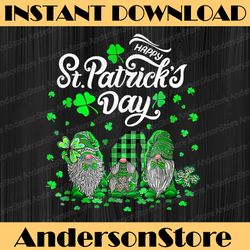 happy st patrick's day three gnomes shamrock essential png sublimation designs