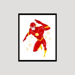 Flash DC Comic Superheroes Art Print Digital Files decor nursery room watercolor