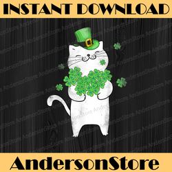 Cat Leprechaun PNG Sublimation Designs Cat Lover Shamrock St Patrick's Day PNG Sublimation Designs
