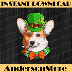 irish corgi st patrick's day funny leprechaun corgi lover png sublimation designs