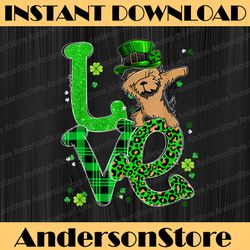 dabbing yorkie dog love shamrock funny st patrick's day png sublimation designs