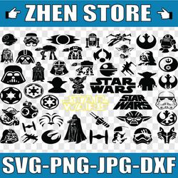 star wars svg, star wars bundle svg, star wars characters svg, star wars dxf cut files, star wars clipart, rebel allianc