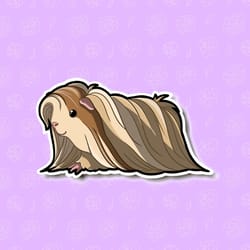 super adorable long hair guinea pig. kawaii rodent friend friend-for laptop, planner, phone case
