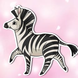 zebra power strut animal sticker!- adorable gift friend-for laptop, planner, phone case