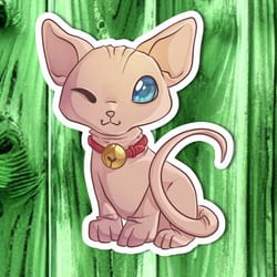 sphinx cat hypoallergenic animal sticker!- adorable rodent friend-for laptop, planner, phone case