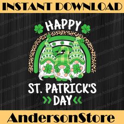 happy st patricks day leopard rainbow irish gnomes shamrock png sublimation designs