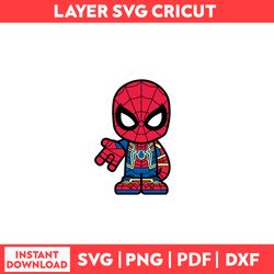 Friendly Neighborhood Iron Spider Svg, Chibi Avengers Cliparts Svg, Bluey Characters Svg, Png, pdf, dxf digital file.