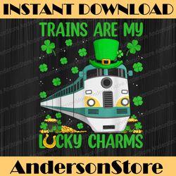 trains are my lucky charms train st. patrick's day png sublimation designs