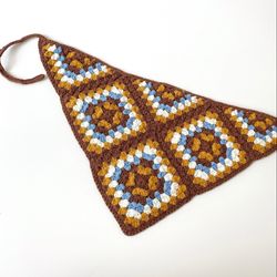 hair scarf for women, baby head bands, granny square bandana, daisy bandana flower headband,