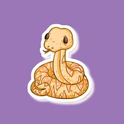 super kawaii ball python sticker! adorable snake friend-for laptop, planner, phone case
