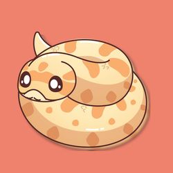 super kawaii hognose snake sticker! adorable little reptile-for laptop, planner, phone case
