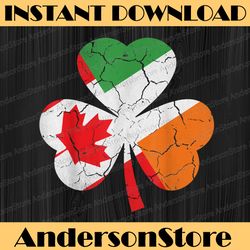irish canadian flag shamrock st patrick's day canadian png sublimation designs