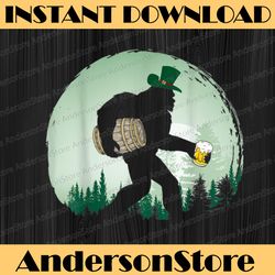 bigfoot irish drinking beer st. patrick's day sasquatch png sublimation designs