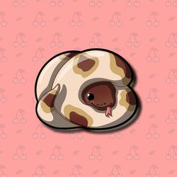 super kawaii ball python sticker! adorable little reptile-for laptop, planner, phone case