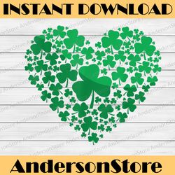 st patrick's day shamrock heart png sublimation designs