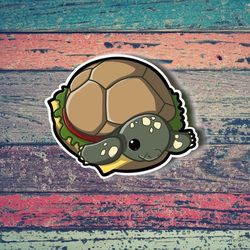 adorable turtle burger! super adorable kawaii turtle friend-for laptop, planner, phone case