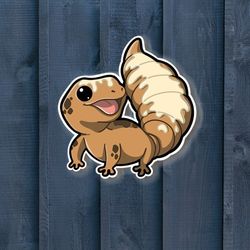 buttered croissant leopard gecko. super adorable kawaii reptile friend-for laptop, planner, phone case