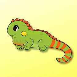 cute green and red iguana! super adorable kawaii reptile friend-for laptop, planner, phone case