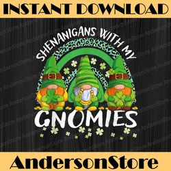 shenanigans with my gnomies rainbow st patrick's day gnome png sublimation designs