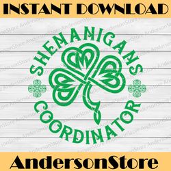 irish shenanigans coordinator st patrick's day teacher png sublimation designs