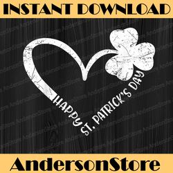 vintage happy st patrick's day irish shamrock heart png sublimation designs