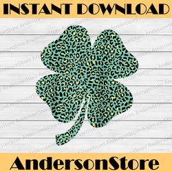 green leopard shamrock happy st patrick's day leopard clover raglan baseball png sublimation designs