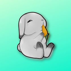 super kawaii sleepy bunny eating carrots! adorable rabbit friend-for laptop, planner, phone case