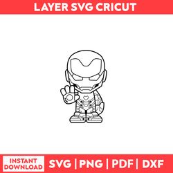 Baby Iron Man Marvel Art Svg, Chibi Avengers Cliparts Svg, Bluey Characters Svg, Png, pdf, dxf digital file.