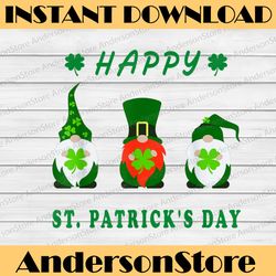 three gnomes holding shamrock plaid leopard st patrick's day png sublimation designs
